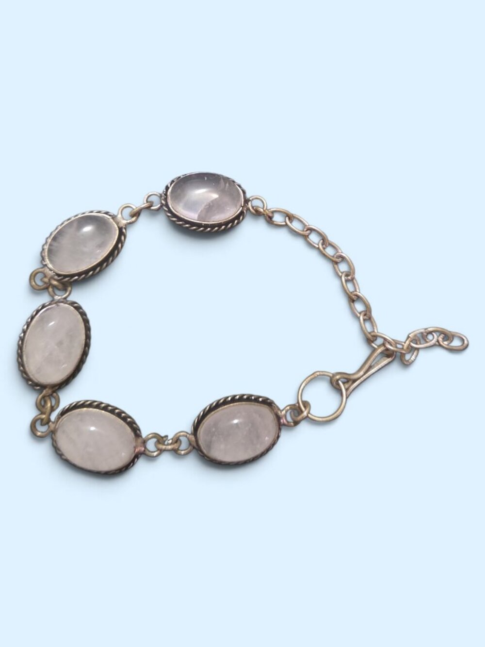 An awesome 9 1/2" chain (includes extension) five Frost Agate Gemstone Bracelet